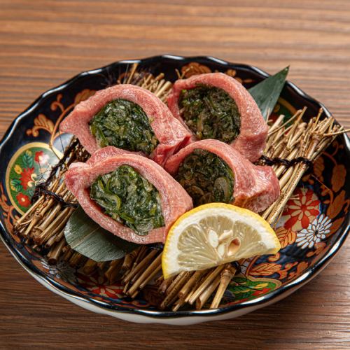 希少部位を厚切りで！ジューシーな≪厚切りネギ包みタン≫