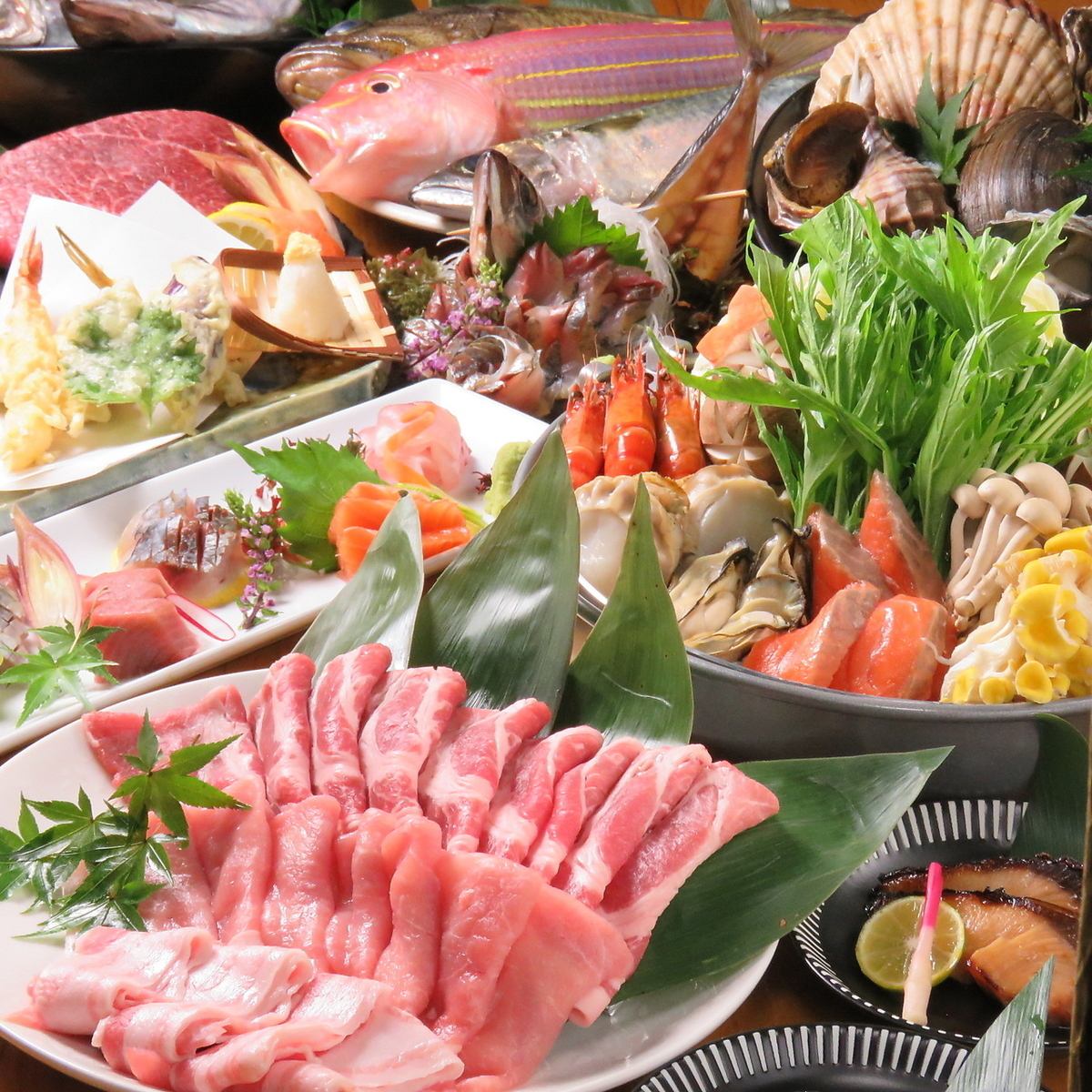 【2H飲放付】余市ワインポークのしゃぶしゃぶ等6品5000円