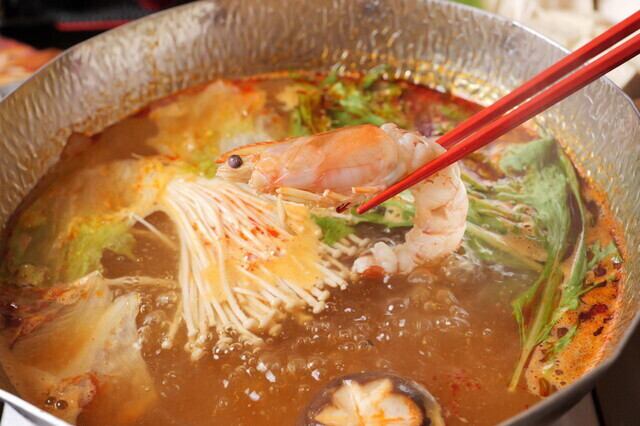 【お出汁が選べる◆海老しゃぶコース】海老3種・野菜盛り・海ぶどうなどの小鉢・リゾットor麺系の選べる〆