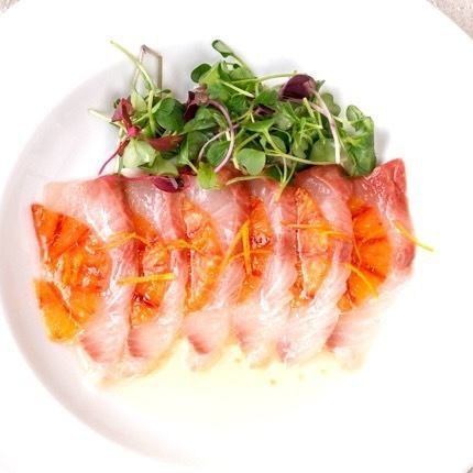 Amberjack and blood orange carpaccio
