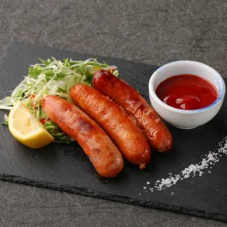 Roasted sausage with straw