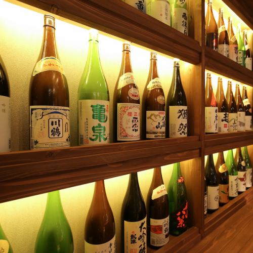 More than 60 types of Japanese sake ◎ You can meet your favorite cup