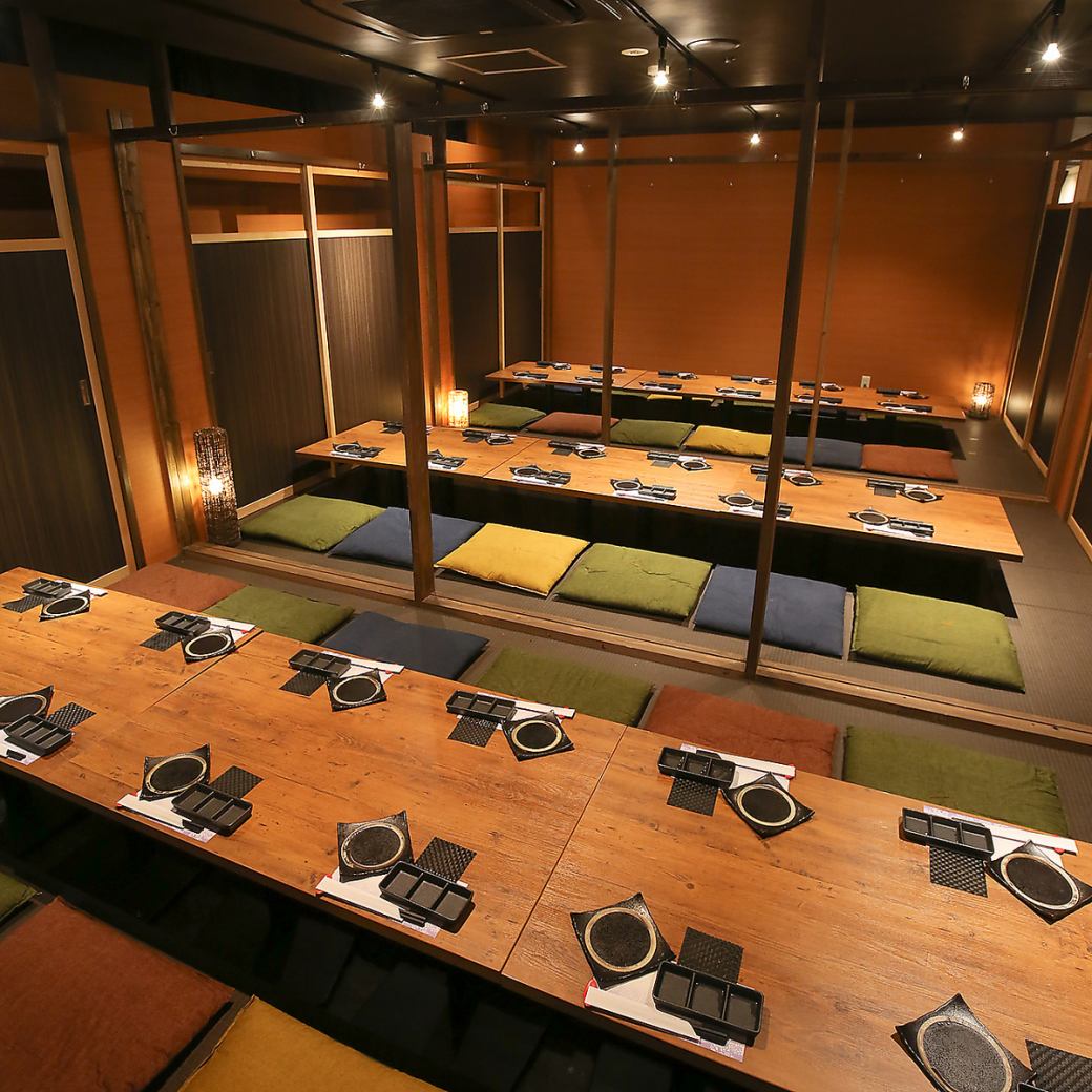 Perfect for large parties! Private sunken kotatsu rooms available for up to 80 people! Many courses available