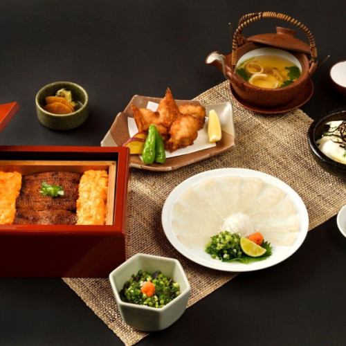 ◎新コース◎【神楽坂新名物】国産◆鰻＆とらふぐ◆鰻せいろ蒸しコース・彩(いろどり)/香（かおり）