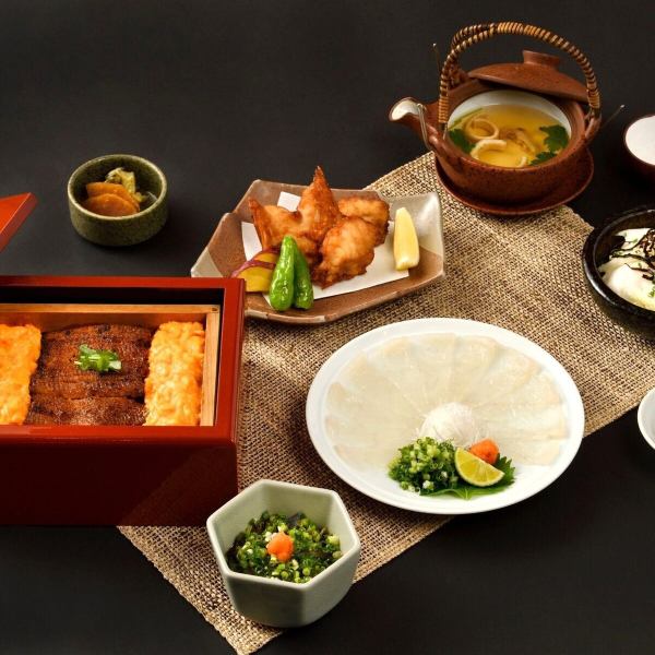 ◎新コース◎【神楽坂新名物】国産◆鰻＆とらふぐ◆鰻せいろ蒸しコース・彩(いろどり)/香（かおり）