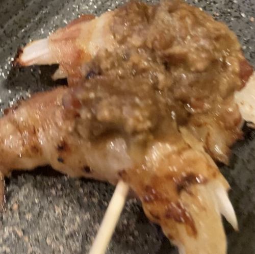 【期間限定　季節串】新玉ネギの豚巻き　キーマカレーのせ
