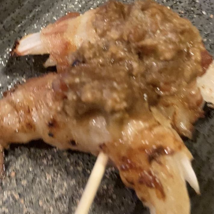 【期間限定　季節串】新玉ネギの豚巻き　キーマカレーのせ