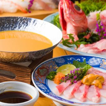All-you-can-eat seafood shabu-shabu! All-you-can-eat 90 types of sushi including otoko, salmon roe, sea urchin, and large neta sushi for 6,999 yen!