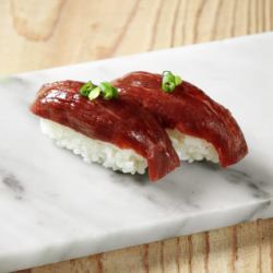 Cherry meat and ponzu sauce sushi