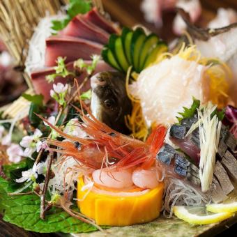 [3 hours all-you-can-drink included] 12-item course including fresh fish sashimi, Kumamoto horse sashimi, and Satsuma chicken [4,480 yen → 3,480 yen]