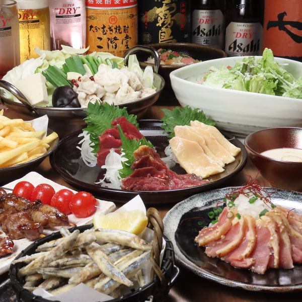 【プレミアムコース】とろもつ鍋や和牛or馬刺しの選べるお肉含む11品&2時間飲み放題 6500円
