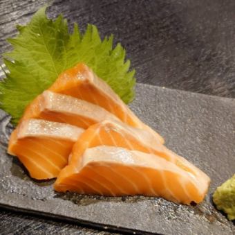 Raw salmon sashimi