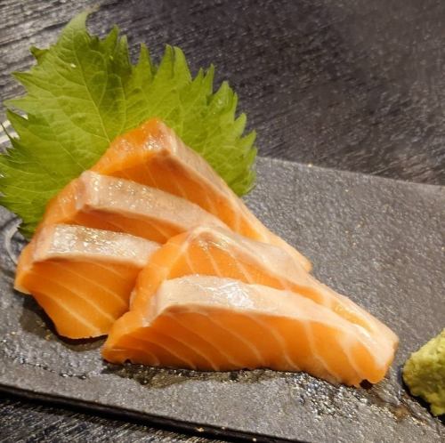 Raw salmon sashimi