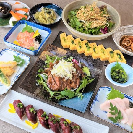 【信州宴会套餐】享用三足烧和信州蘑菇传单寿司！2.5小时，9道菜，5,000日元，含无限畅饮