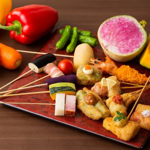 Assortment of 5 kinds of deep-fried skewers
