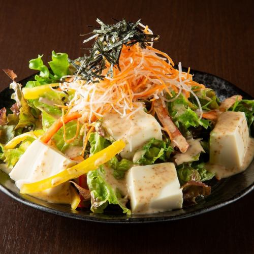 Tofu sesame dressing salad