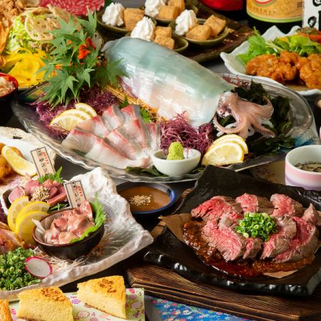 For entertainment or anniversaries♪ Charcoal grilled squid and Hakata chicken thighs◇3 hours of luxury all-you-can-drink included◇Extreme course without hot pot