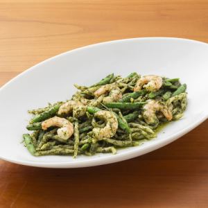 【新鮮意麵】蝦子、茄子和青豆特羅菲意麵