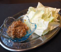 Meat miso cabbage