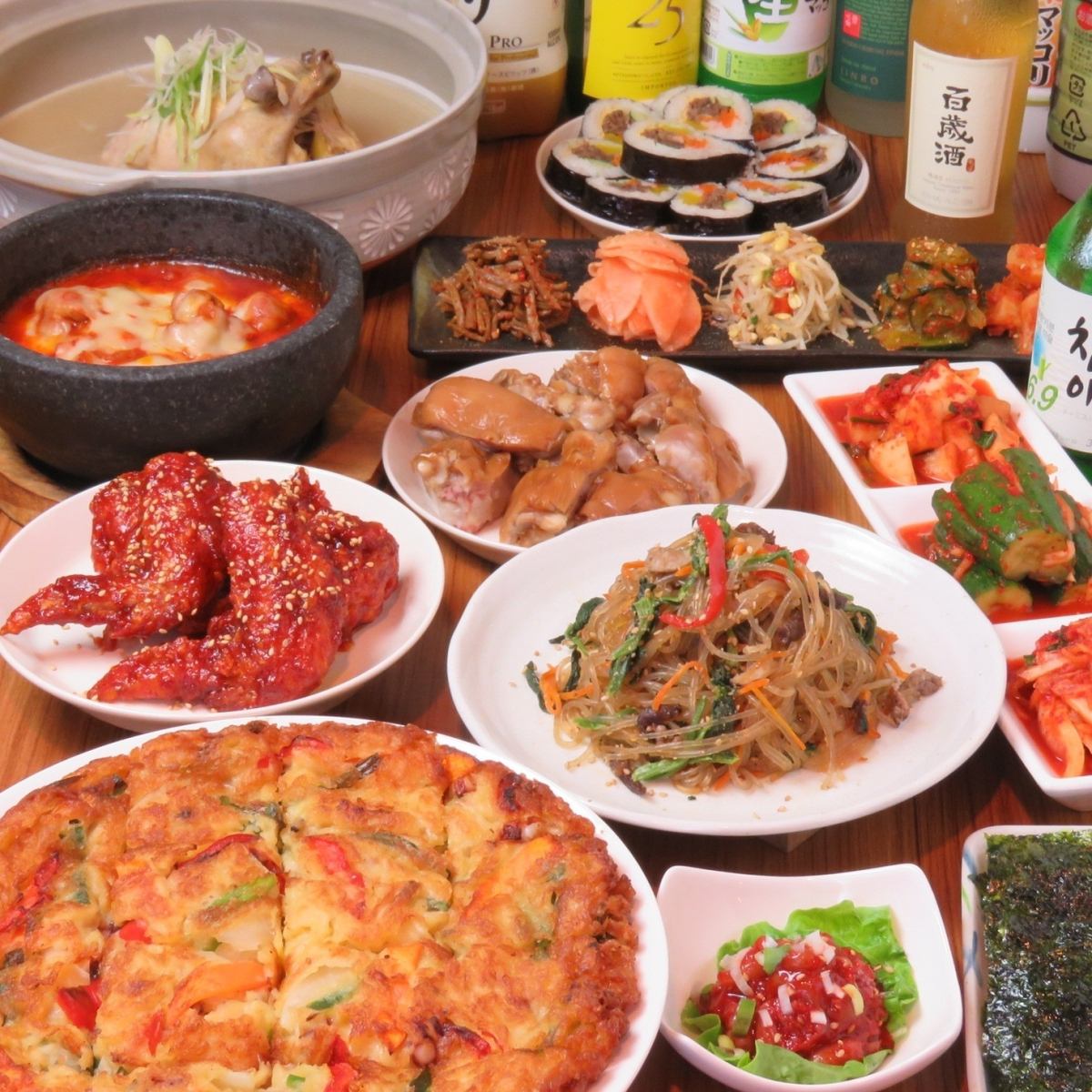 如果您想吃韓國料理，請來我們店♪我們提供從標準菜單到特殊菜單的40種套餐♪