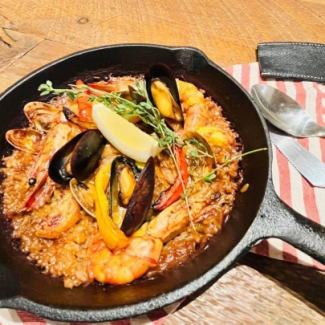 Mediterranean seafood paella