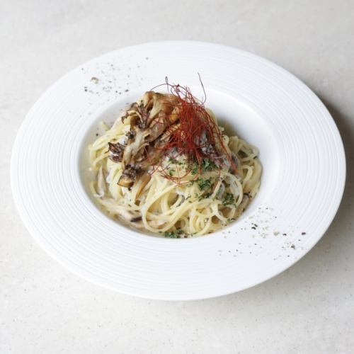 しらすとキノコのペペロンチーノ