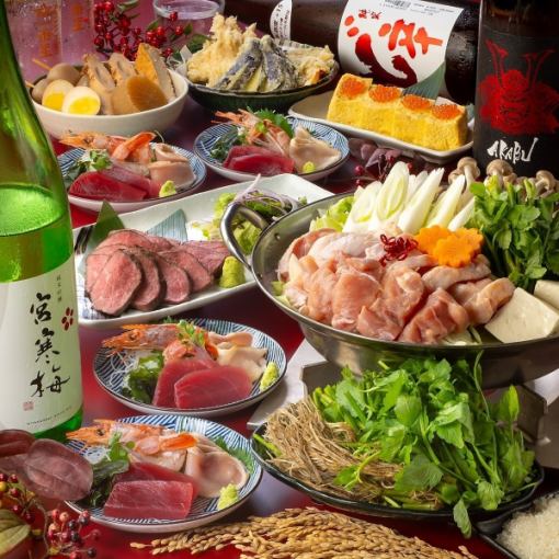 Luxury ◎ 120 minutes of all-you-can-drink with 15 varieties of Tohoku local sake ◎ 3 types of sashimi from the chicken shop, Hidaka beef steak, oden platter, and other 8 dishes for 5,000 yen