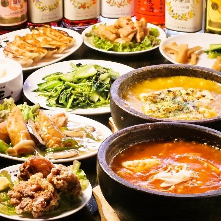 All-you-can-eat stone grilled mapo & famous gyoza! [3 hours all-you-can-drink 12 dishes 3,500 yen] etc.