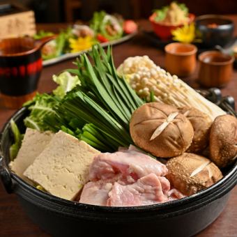 [Oyama chicken salted lemon hotpot course] 7 dishes including Aizu specialty horse sashimi 4,500 yen → 4,000 yen