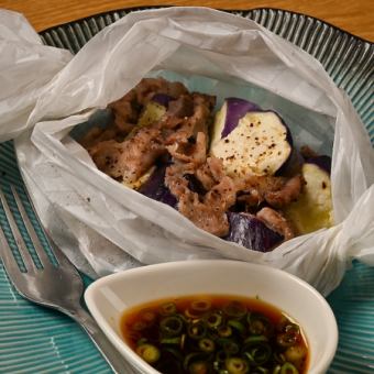 なすと豚肉のキャンディむし