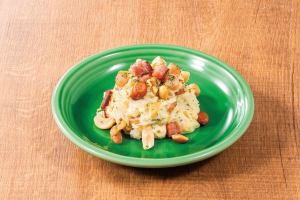 Bacon and nut potato salad