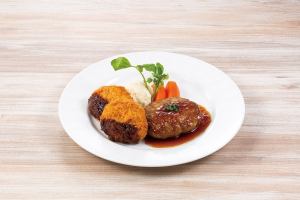 Hamburg steak and sauce fillet cutlet