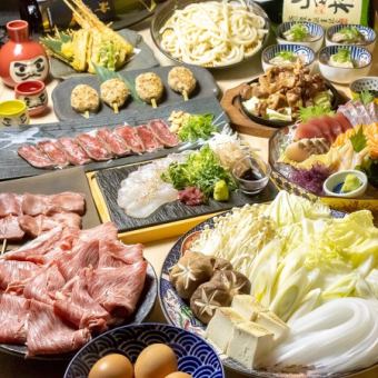 3月3日から早割りクーポン対象!牛すき焼き鍋と等全豪華10品+120分飲放⇒7300→7000円(税込)に!