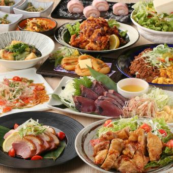 [Reservations for Fridays, Saturdays, and the day before holidays] Straw-grilled bonito and herb-roasted young chicken steak "Sairyu Course" with 2 hours of all-you-can-drink (250 types of drinks)