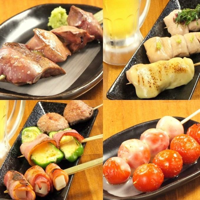 Our proud yakitori is baked with the heart of each one after receiving the order.