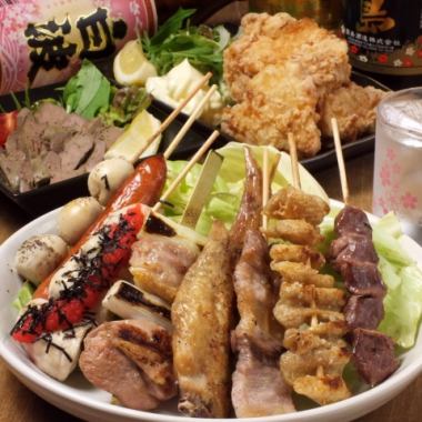 [Hakata motsu nabe & yakitori course] All 5 dishes, 120 minutes, all-you-can-drink included 3,500 yen (L.O. 30 minutes before closing) [Welcome party and various banquets OK!]