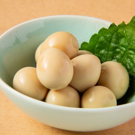 Quail eggs pickled in soy sauce