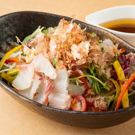 Japanese-style salad of fresh fish and mizuna