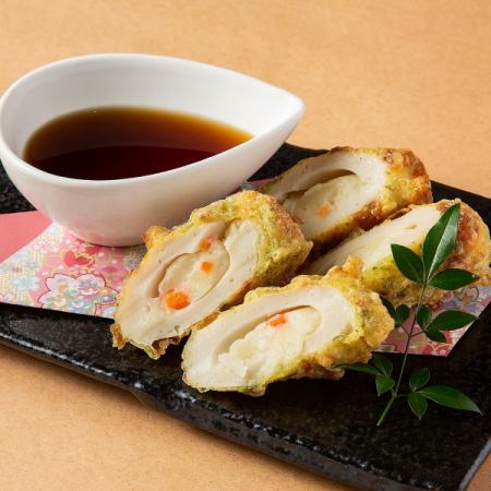 Potato salad, chikuwa, seaweed tempura