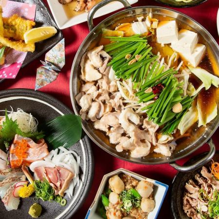 Premium banquet [Peony course] Fresh fish and chicken sashimi, beef steak, choice of hot pot ■ 90 minutes all-you-can-drink with draft beer