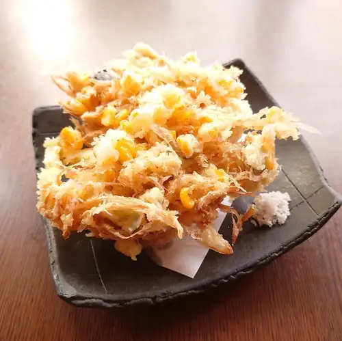 特大！かき揚げ　とうもろこしと茄子