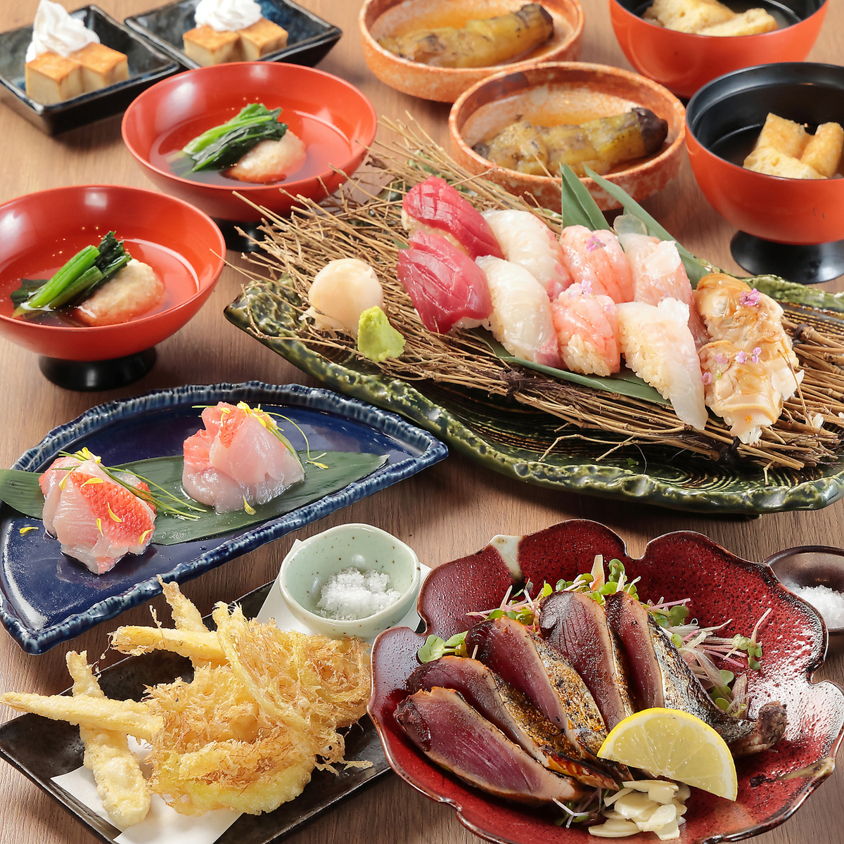 鮨も藁焼きも楽しめる、宇治で味わうちょっと贅沢な海鮮時間