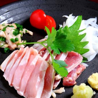 [7th place] Chicken sashimi of Satsuma ganko red chicken from Kagoshima prefecture