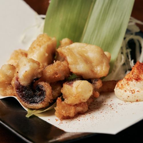 Plump fried squid