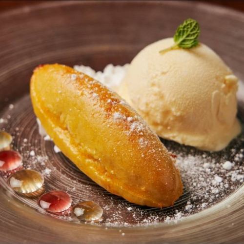 Moist Sweet Potato with Vanilla Ice Cream