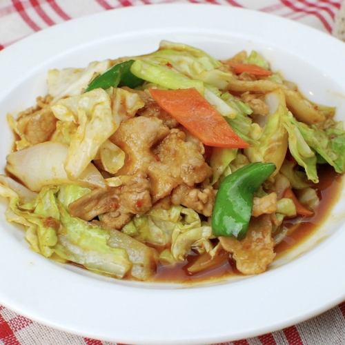 Stir-fried pork and cabbage with miso