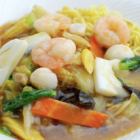 Ankake yakisoba with seafood and vegetables