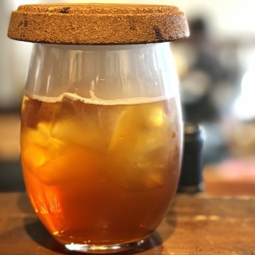 自家製！アップルシナモンの燻製！ティーソーダ