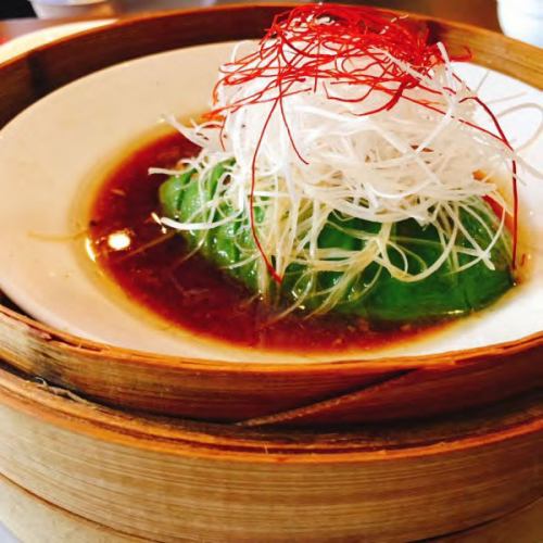 Avocado steamed in a bamboo steamer