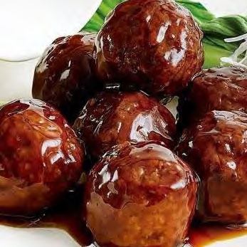 Sweet and sour pork-style meatballs with black vinegar